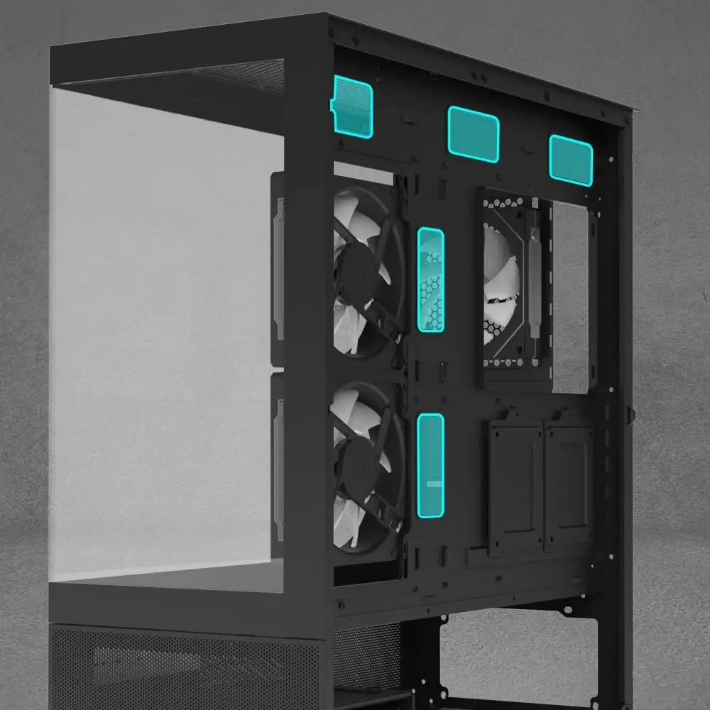 Zalman кутия Case ATX - Chronix BLACK V2 - 3 x 120 mm A-RGB, USB-C, Tempered Glass