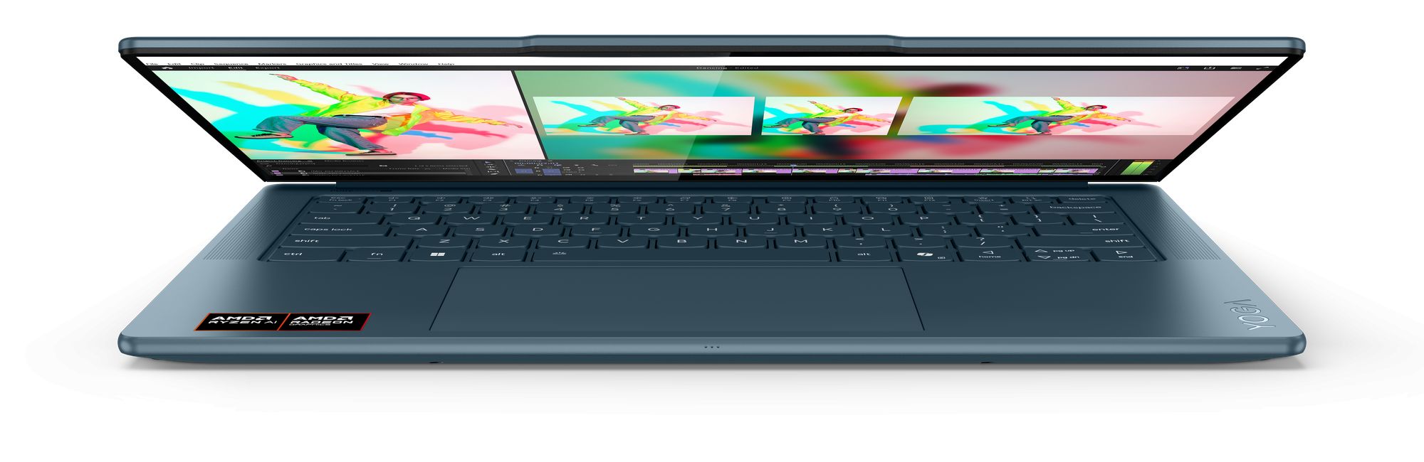 Лаптоп LENOVO Yoga Pro 7 AMD Ryzen AI 7 350 14.5inch OLED 500N 90Hz 32GB DDR5 1TB W11H Tidal Teal - 83KG000QBM