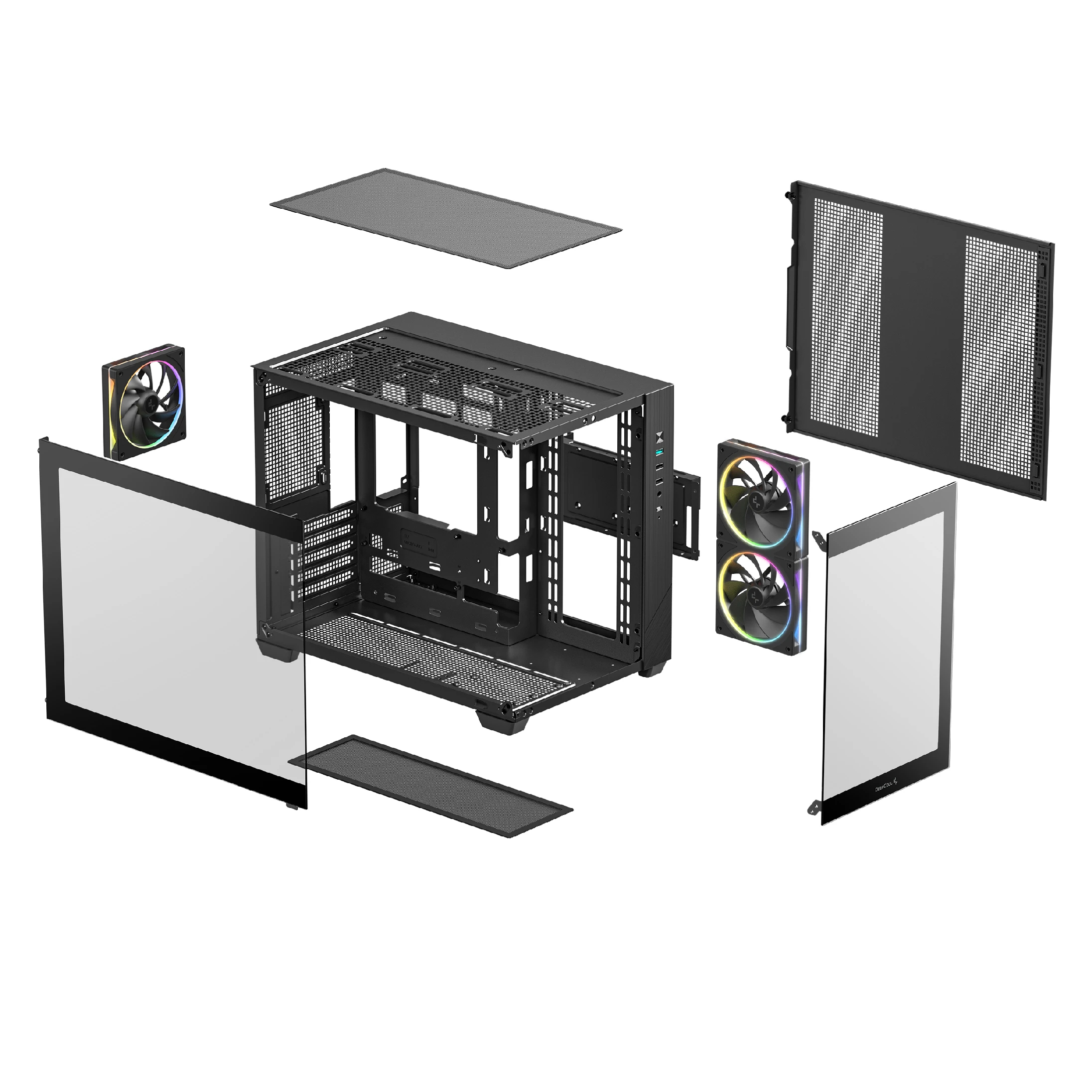 DeepCool кутия Case mATX - CG330 3F - 3 ARGB Fans