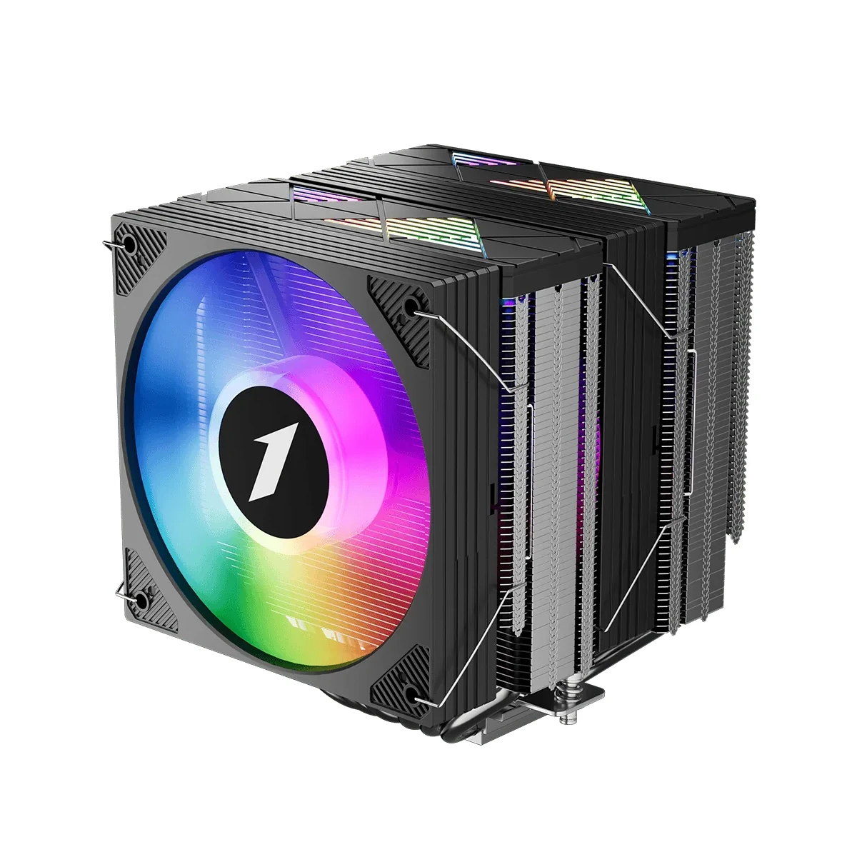 Охладител за процесор 1stPlayer CRYO CY12LD Black CPU Cooler LGA1851/AM5, Dual-Tower, ARGB
