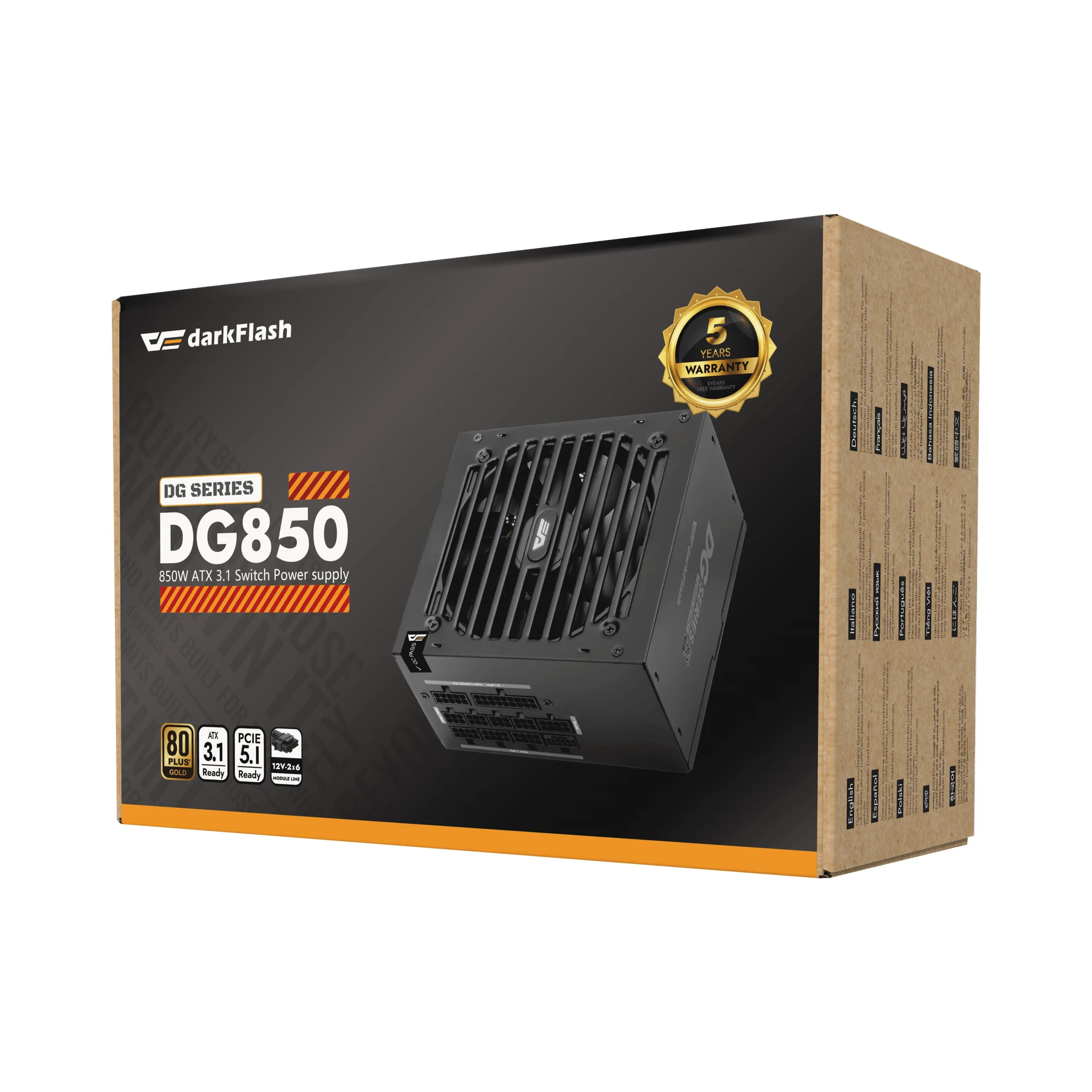 Захранване Darkflash DG850 PSU ATX 3.1 850W Gold, Full Modular