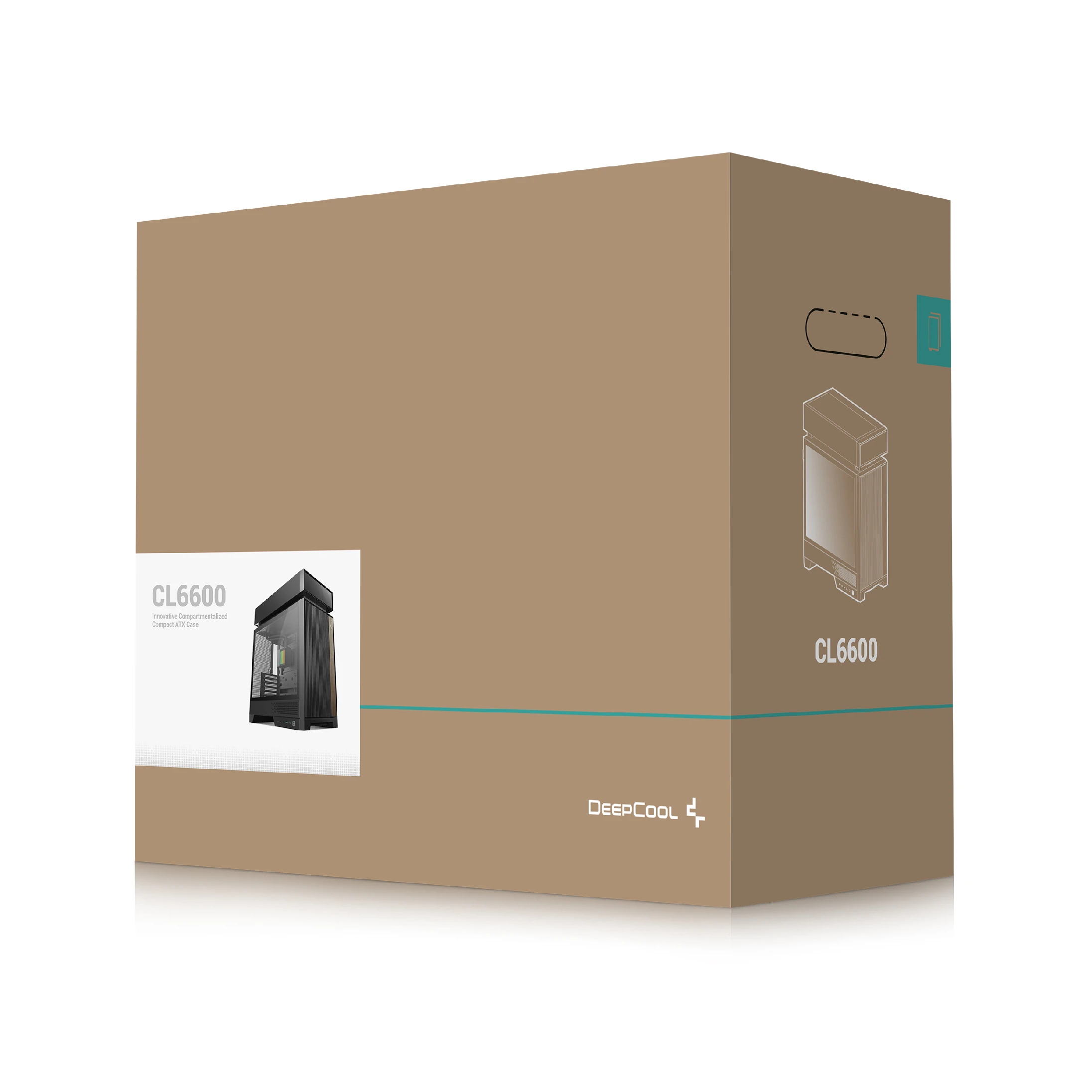 DeepCool кутия Case ATX - CL6600 - Modular Split-Chamber, 360 mm AIO Pre-Installed, 2 ARGB fans