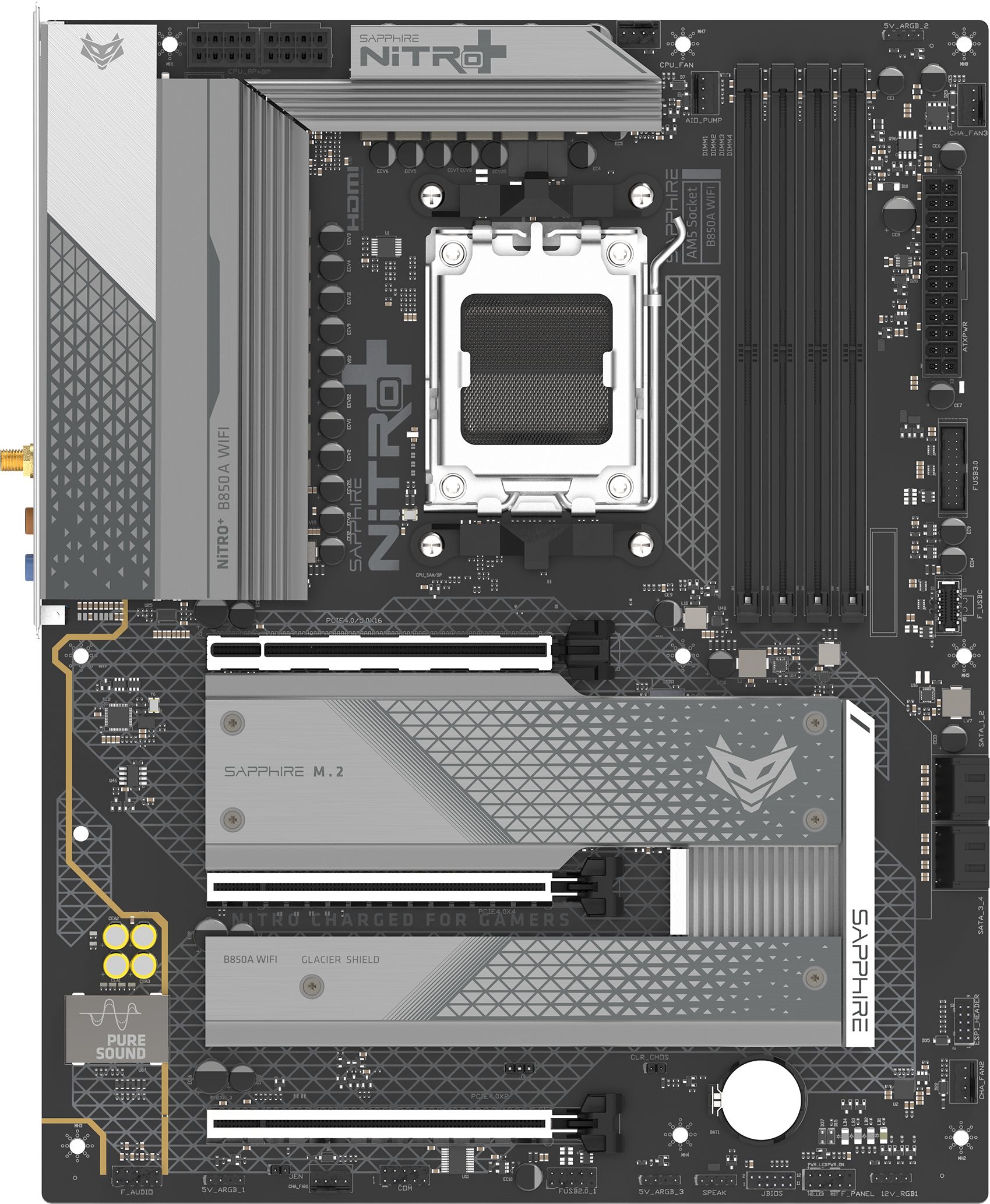 Дънна платка SAPPHIRE NITRO+ B850A WIFI 7 - 52123-03-40G
