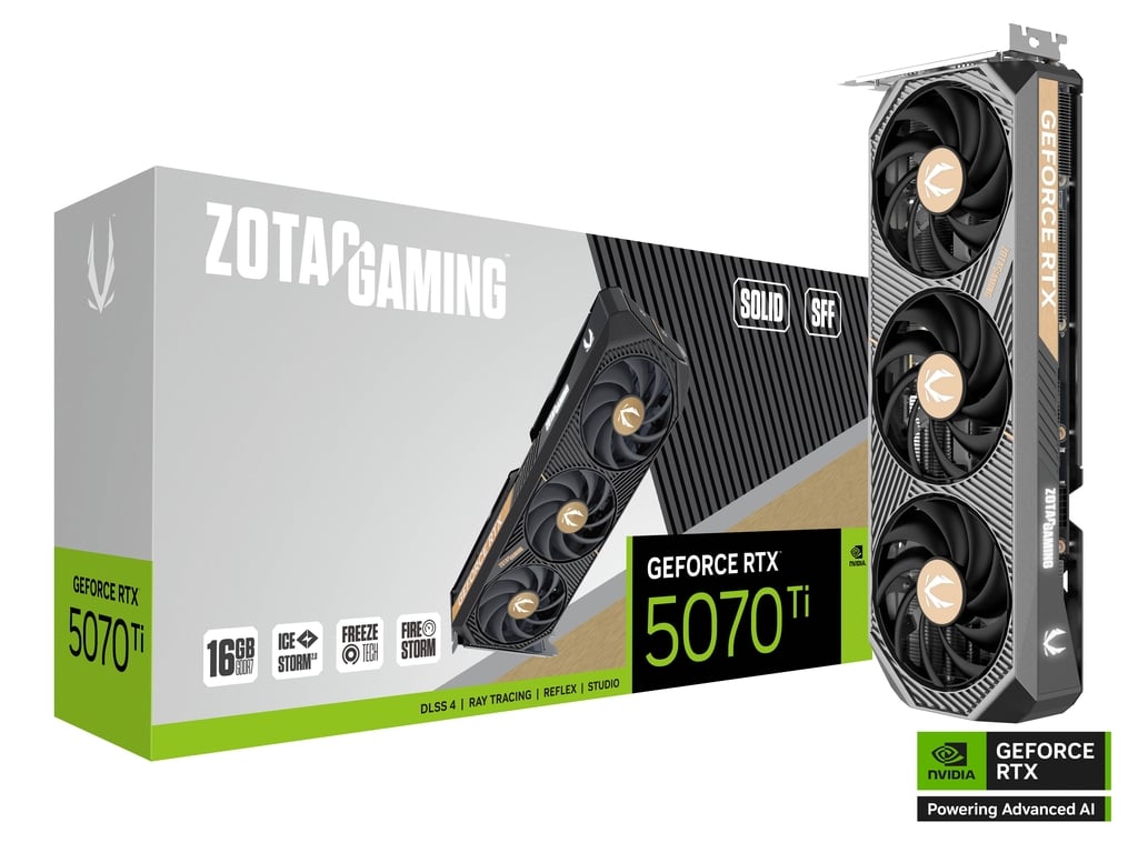 Видео карта ZOTAC GAMING RTX 5070 Ti Solid SFF 16GB GDDR7 - ZT-B50710D3-10P