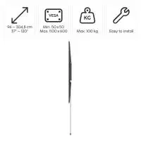 Стенна стойка за TV, 120" (305 см) до 100 кг, разстояние от стената 2,8 см