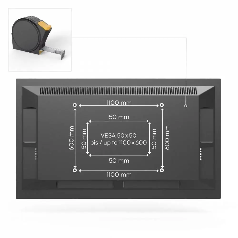 Стенна стойка за TV, 120" (305 см) до 100 кг, разстояние от стената 2,8 см