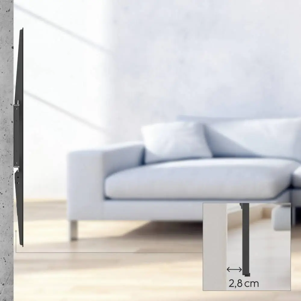 Стенна стойка за TV, 120" (305 см) до 100 кг, разстояние от стената 2,8 см
