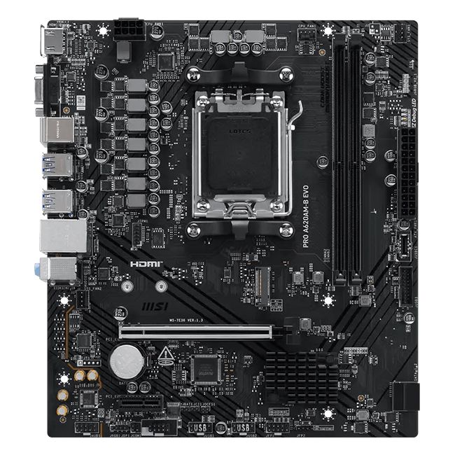 Дънна платка MSI PRO A620AM-B EVO AM5 - 911-7E36-001R