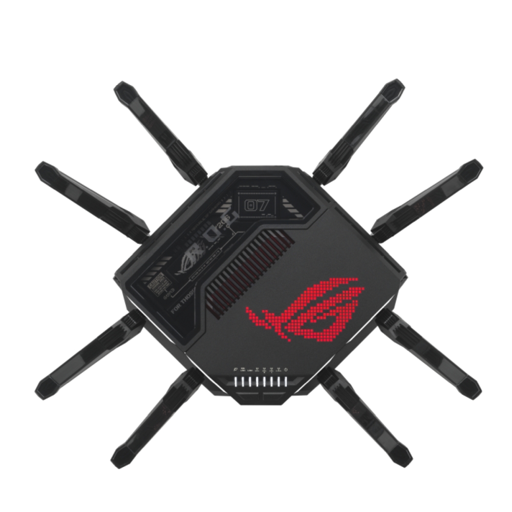 Рутер Asus Gaming Wireless Router ROG Rapture GT-BE98, BE25000, Quad-Band, RGB, AiMesh, Black - 90IG08F0-MO9A0V