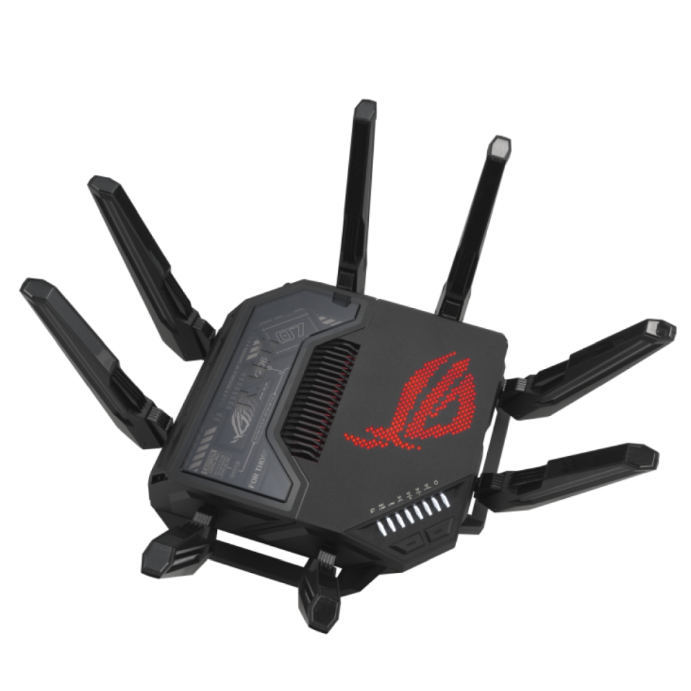 Рутер Asus Gaming Wireless Router ROG Rapture GT-BE98, BE25000, Quad-Band, RGB, AiMesh, Black - 90IG08F0-MO9A0V