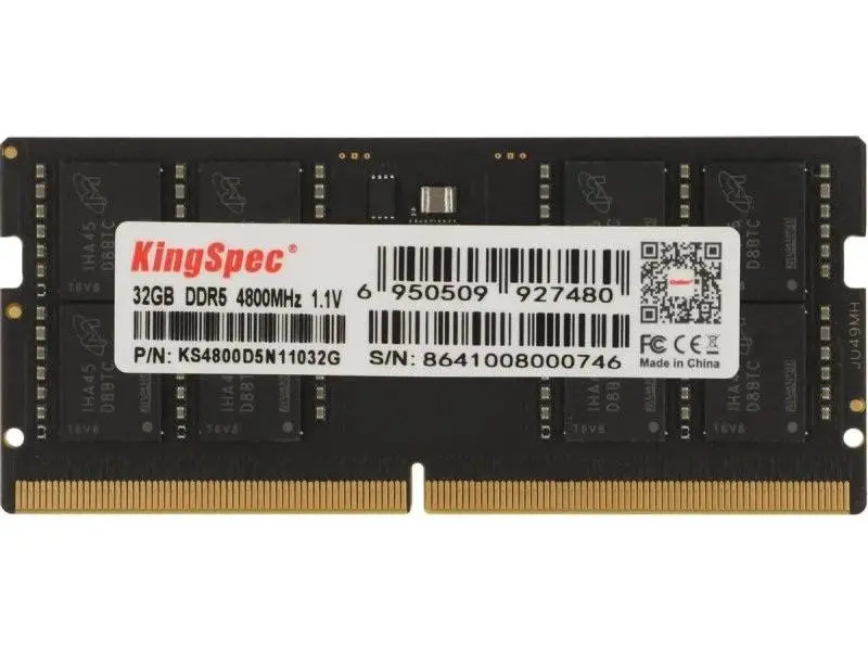 Памет KingSpec 16GB DDR5 SODIMM 5600MHz CL46 - KS5600D5N11016G