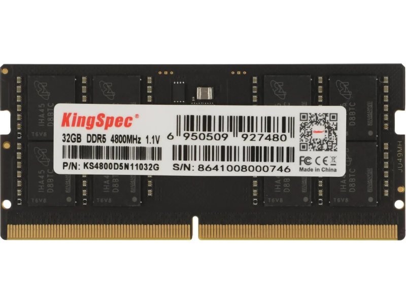 Памет KingSpec 16GB DDR5 SODIMM 5600MHz CL46 - KS5600D5N11016G