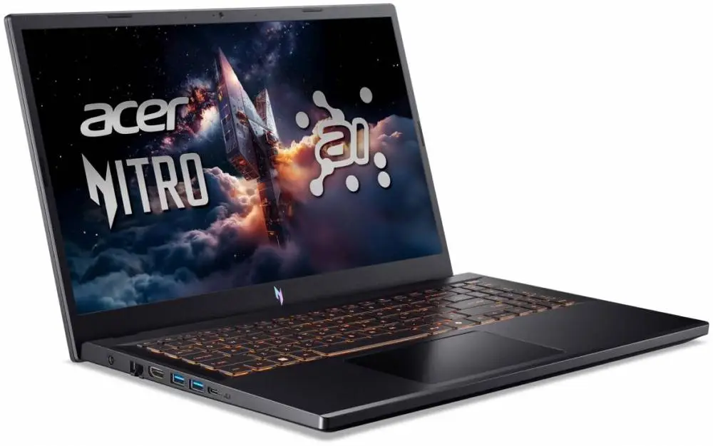 Лаптоп Acer Nitro V 15 AI ANV15-42-R1UL, 15.6", FHD 165Hz, AMD Ryzen 7 7445HS (3.2/3.55GHz, 16M), NVIDIA RTX 4050 6GB GDDR6, 16GB DDR5, 1 TB M.2 SSD - NH.U31EX.008