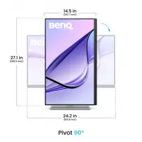 Монитор за MacBook BenQ MA270UP, 27" IPS, 4K 3840x2160, Nano Gloss, 99% sRGB, 95% P3, USB-C, Speakers