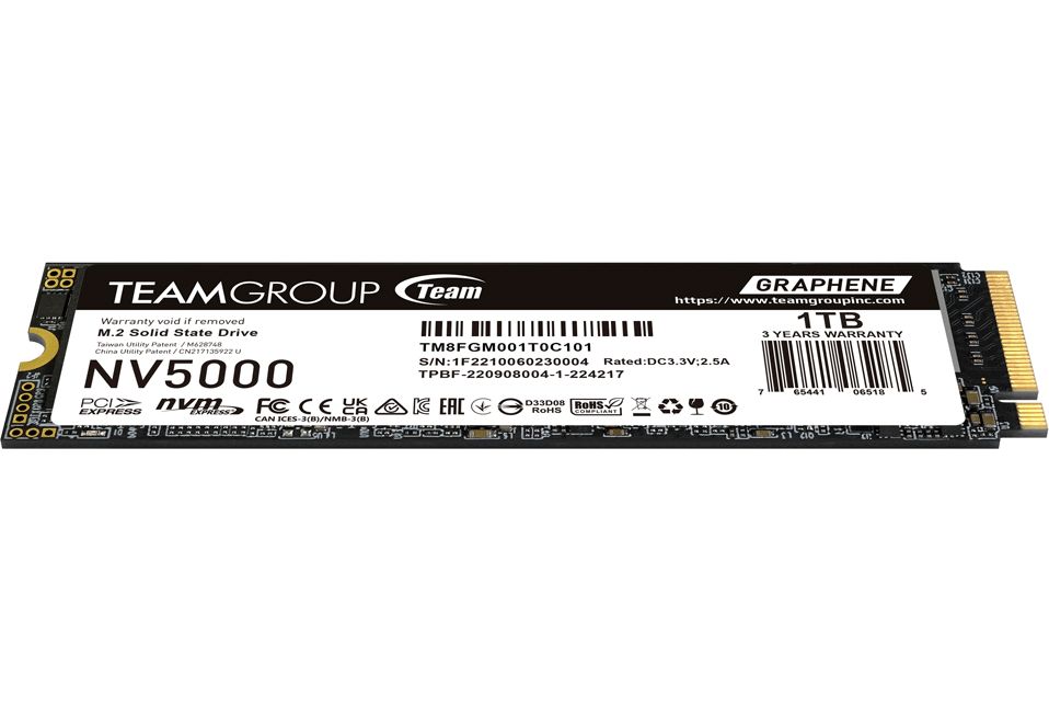 Диск SSD Team Group NV5000, 1TB M.2 2280 NVMe PCIe 4.0 - TM8FGM001T0C101