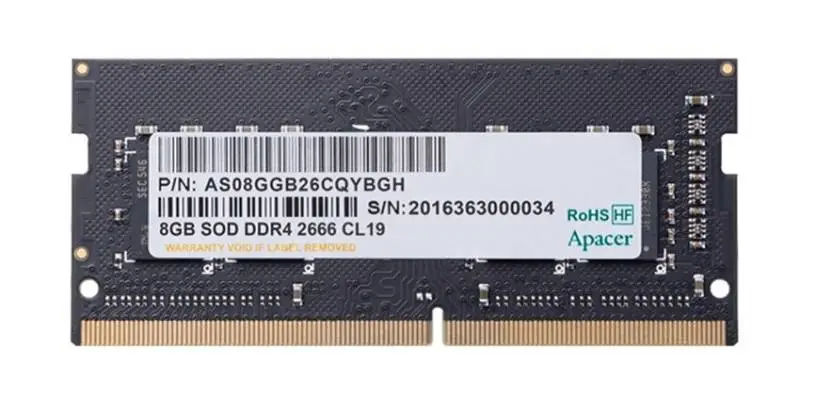 Памет Apacer 8GB DDR4 SODIMM 2666 MHz 1024x8 - AS08GGB26CQYBGH