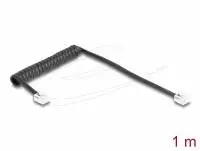 Delock Телефонен кабел спирален кабел RJ11 plug -RJ11 plug , черен 1 м