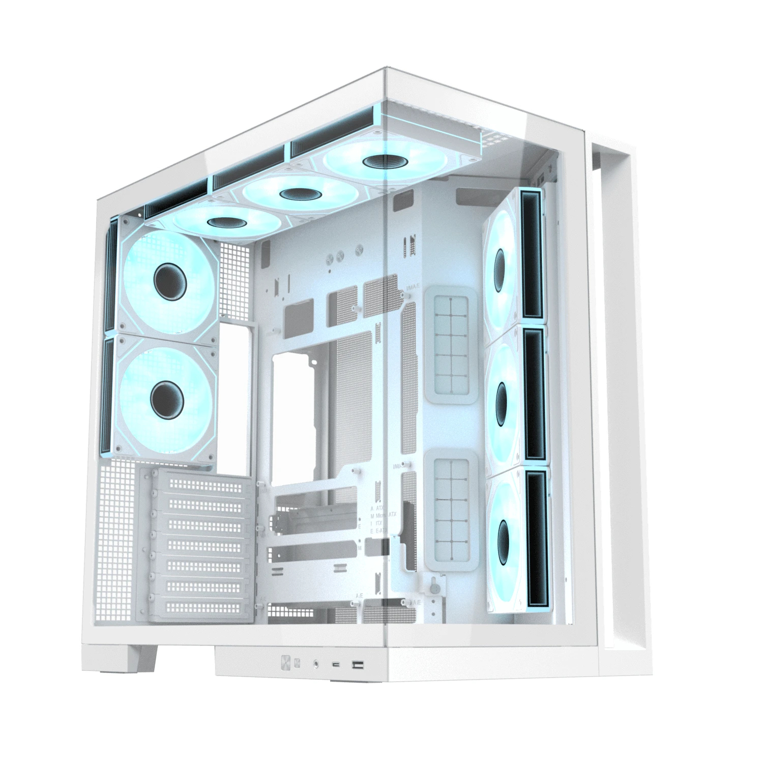 Boîtier Xigmatek Case ATX - Aqua 7 Arctic - 8 Ventilateurs ARGB, USB-C