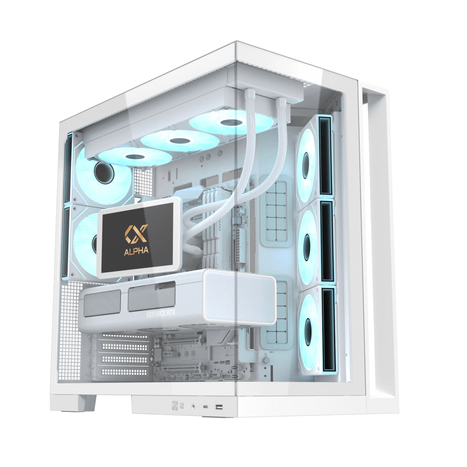Boîtier Xigmatek Case ATX - Aqua 7 Arctic - 8 Ventilateurs ARGB, USB-C