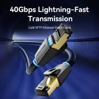 Vention Кабел LAN SFTP Cat.8 Patch Cable - 5.0M Black 40Gbps - IKABJ