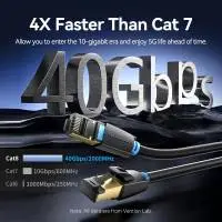 Vention Кабел LAN SFTP Cat.8 Patch Cable - 5.0M Black 40Gbps - IKABJ