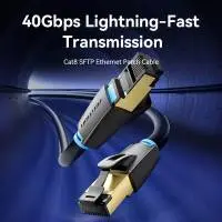 Vention Кабел LAN SFTP Cat.8 Patch Cable - 3.0M Black 40Gbps - IKABI