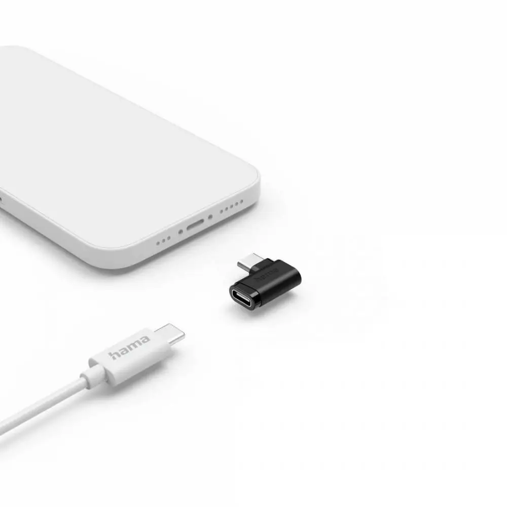 HAMA Адаптер 90&deg;C USB-C, USB 3.2 Gen2, 10 Gbit/s, 5 A, 240 W, комплект от 2