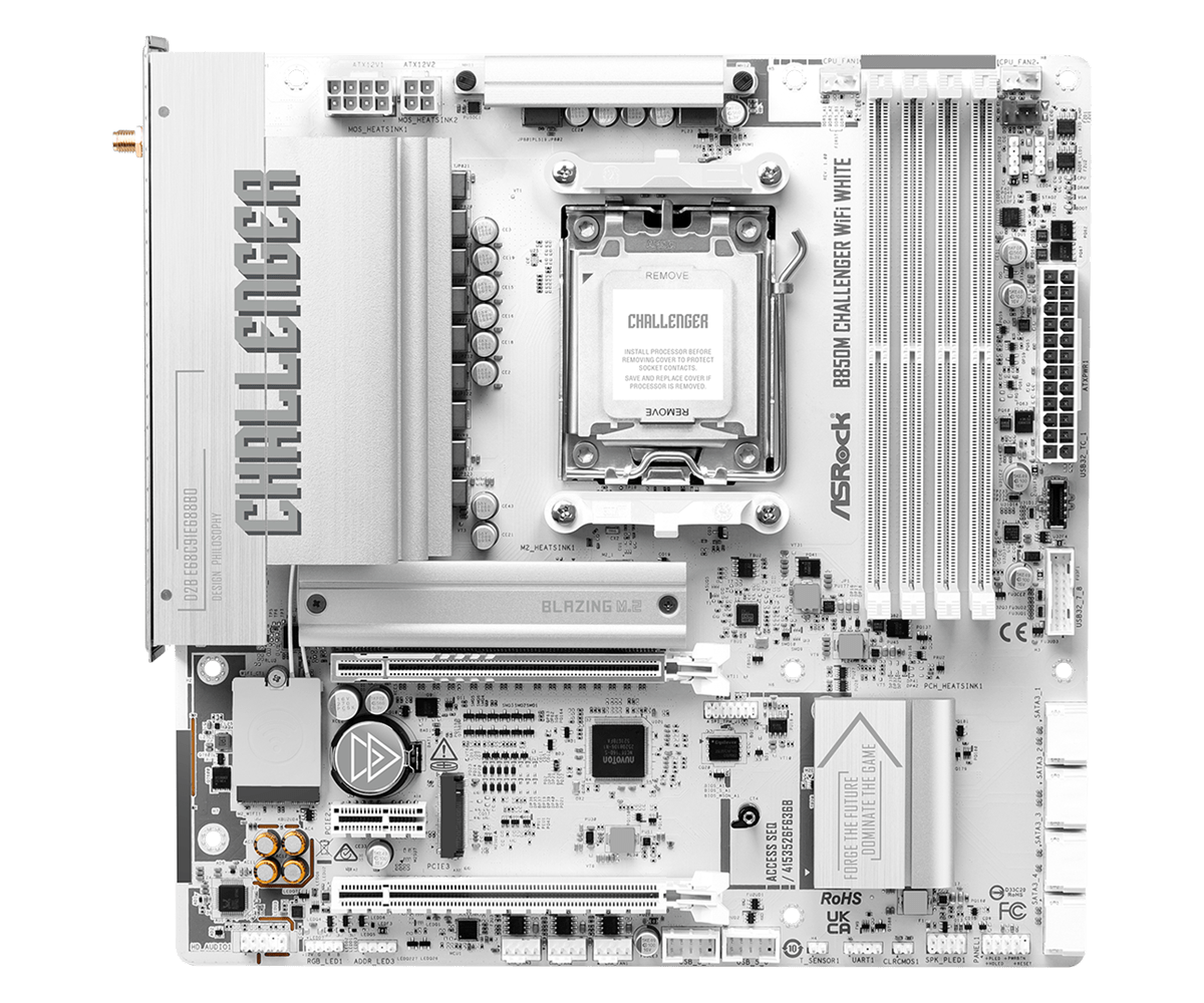 Дънна платка ASRock B850M CHALLENGER WIFI WHITE AM5