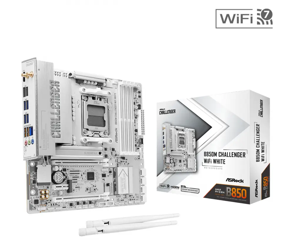 Дънна платка ASRock B850M CHALLENGER WIFI WHITE AM5