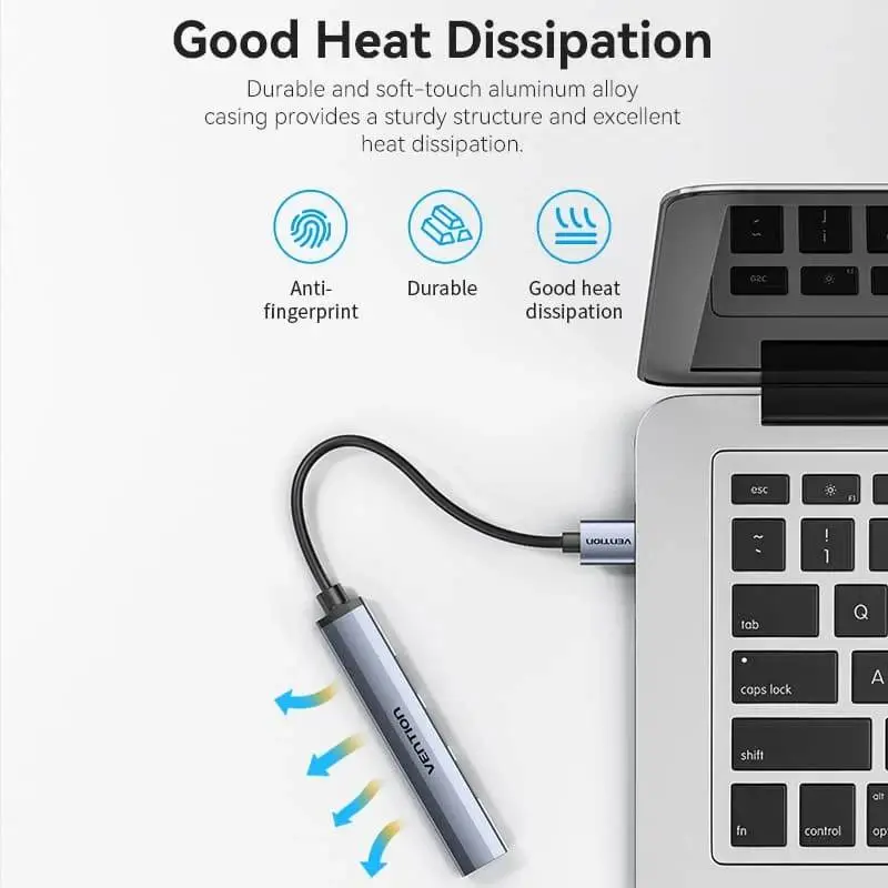 Vention хъб USB3.0 HUB 4 port Aluminium - CKOHB