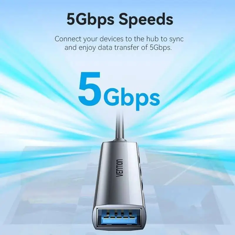 Vention хъб USB3.0 HUB 4 port Aluminium - CKOHB