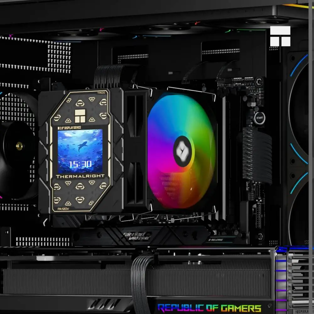Охладител за процесор Thermalright Peerless Assassin 120 Vision ARGB, Dual-Tower, 2.8 inch Display CPU Cooler