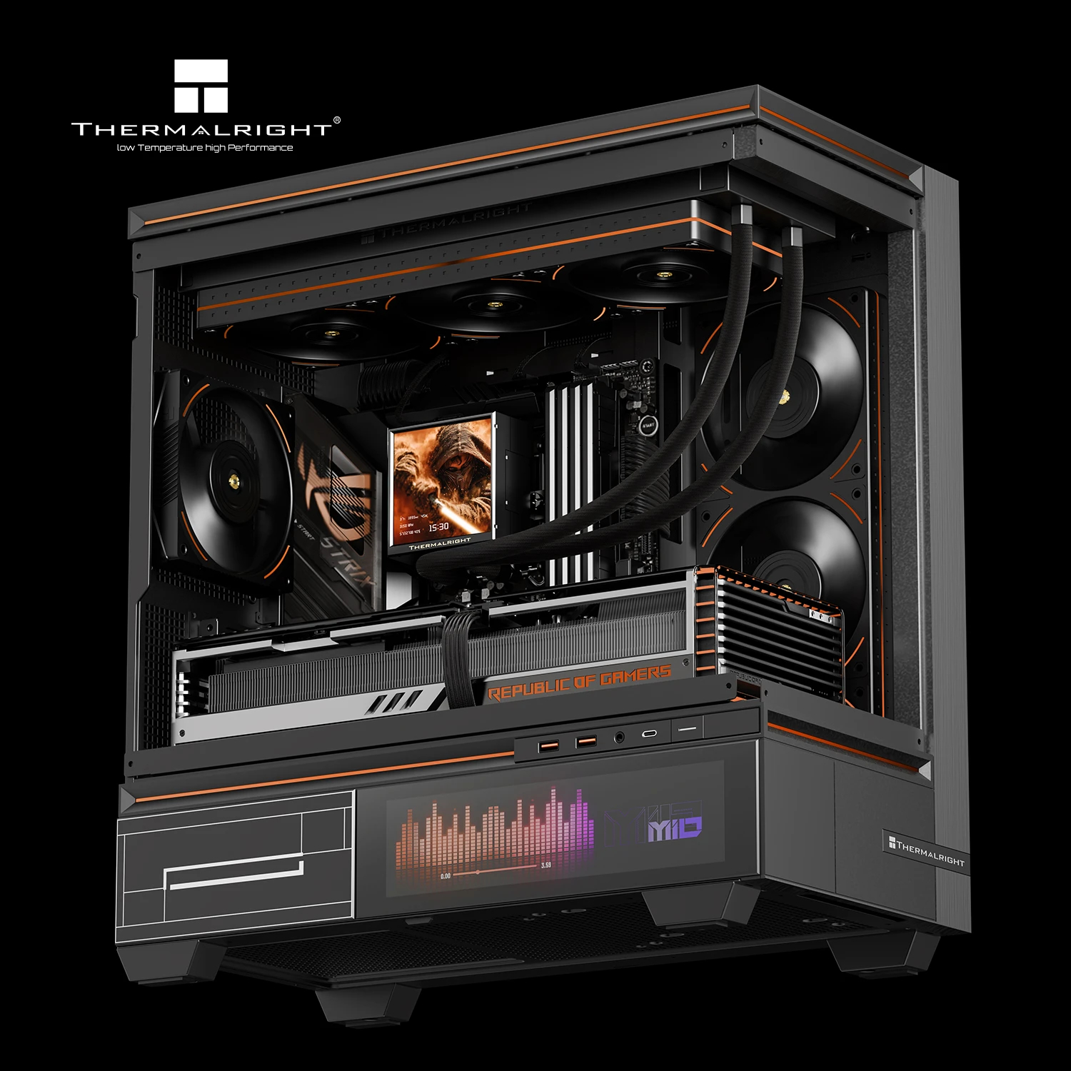 Водно охлаждане Thermalright Peerless Vision 360 ARGB Black, 3.95 inch IPS LCD Display Water Cooling