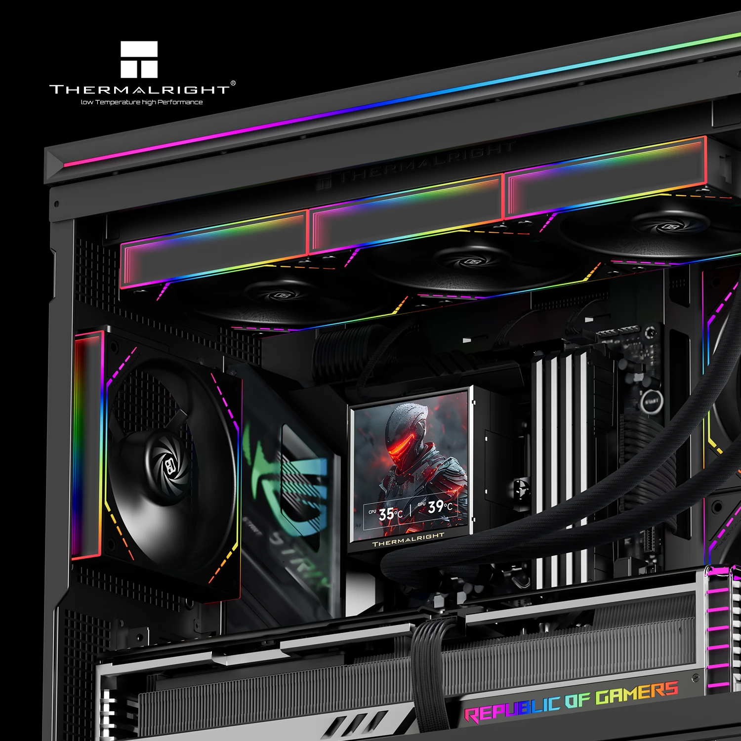 Водно охлаждане Thermalright Peerless Vision 360 ARGB Black, 3.95 inch IPS LCD Display Water Cooling