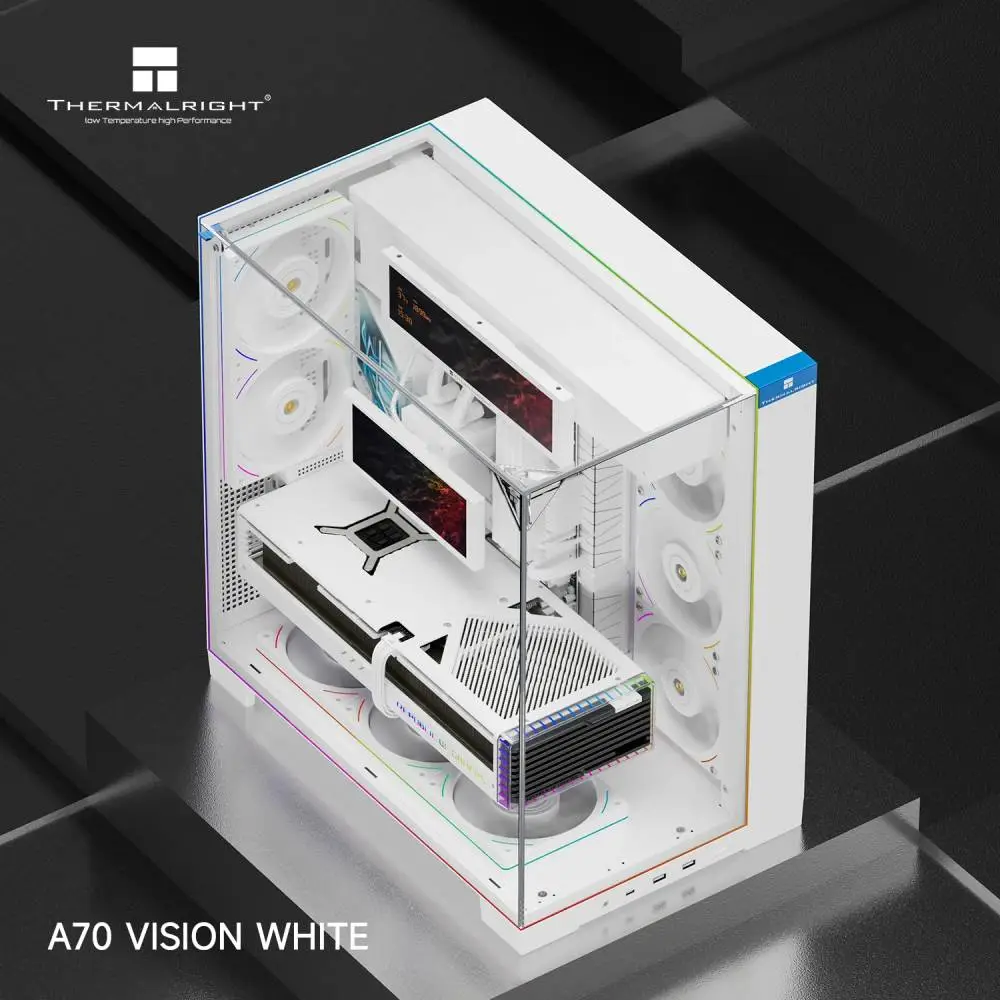 Thermalright кутия Case ATX - TR-A70 Vision White - 9.16 inch LCD Display, USB-C