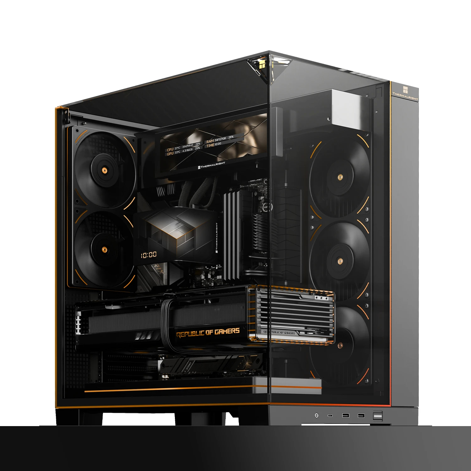 Thermalright кутия Case ATX - TR-A70 Vision Black - 9.16 inch LCD Display, USB-C