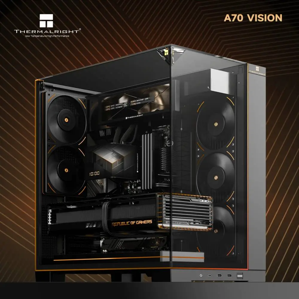 Thermalright кутия Case ATX - TR-A70 Vision Black - 9.16 inch LCD Display, USB-C