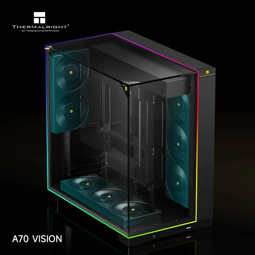 Thermalright кутия Case ATX - TR-A70 Vision Black - 9.16 inch LCD Display, USB-C
