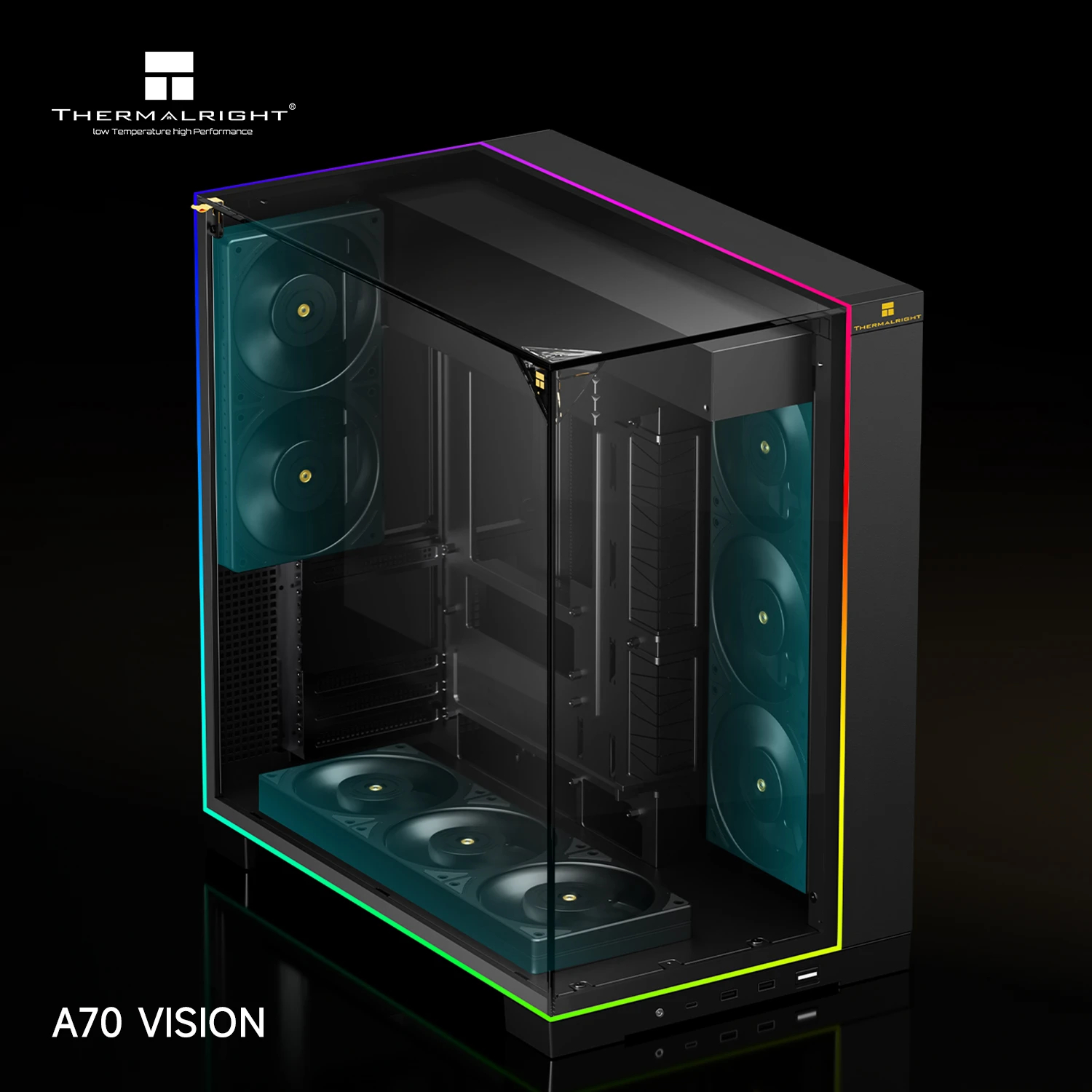 Thermalright кутия Case ATX - TR-A70 Vision Black - 9.16 inch LCD Display, USB-C