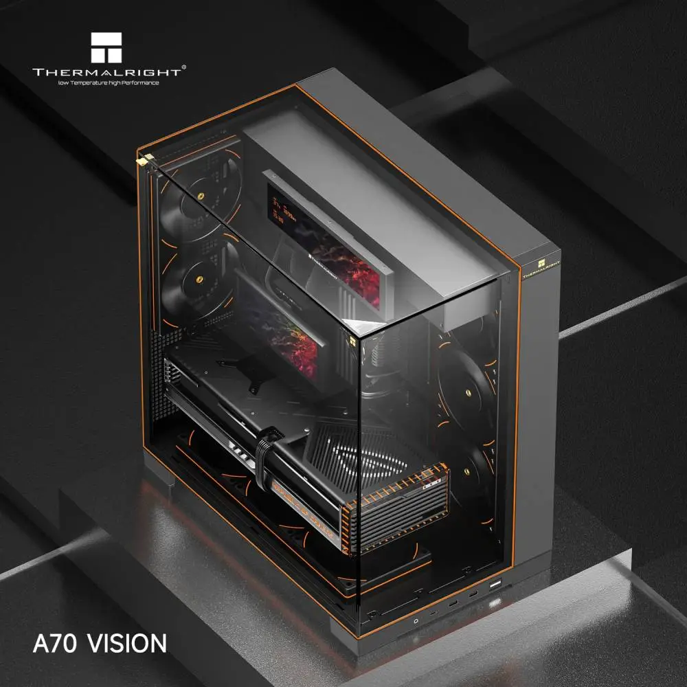 Thermalright кутия Case ATX - TR-A70 Vision Black - 9.16 inch LCD Display, USB-C