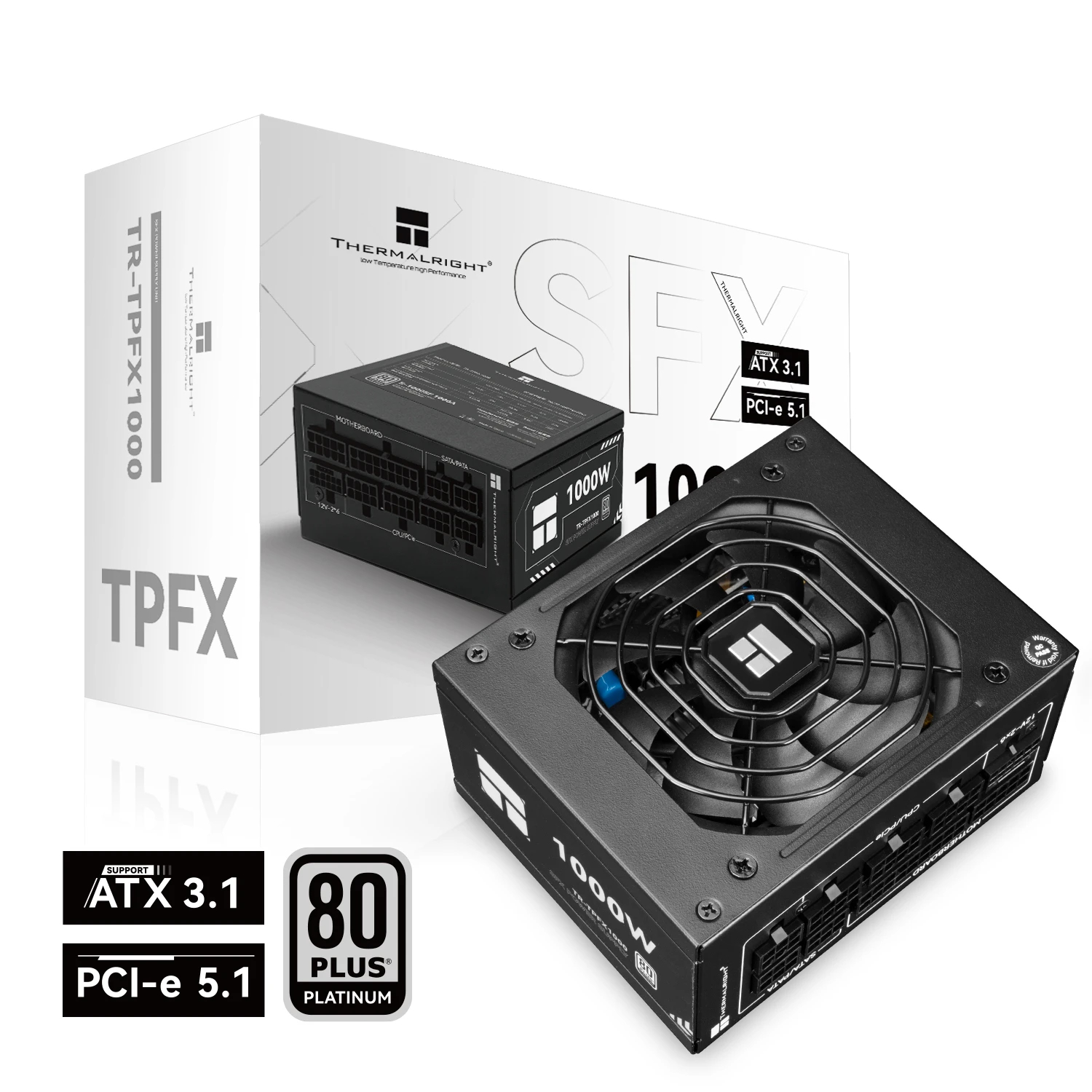 Захранване Thermalright TR-TPFX1000, ITX, 1000W, 80 Plus Platinum, SFX 3.1, Full Modular 