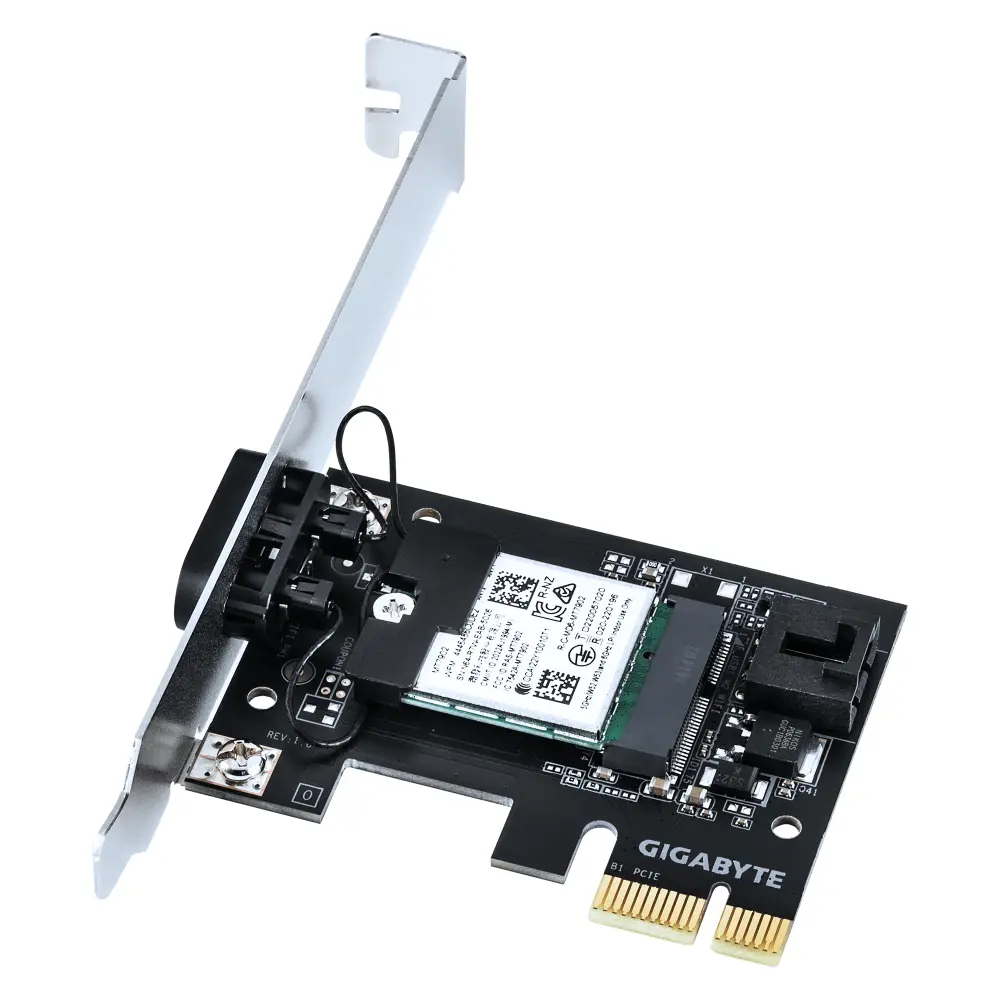 Безжична карта GIGABYTE GC-WIFI6E MediaTek MT7902 WIFI 6Е 2x2 802.11ax, Bluetooth 5.2
