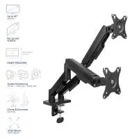 ACT Стойка за 2 бр. монитора за бюро AC8314, Регулируема, 17" - 34", 9 кг, газова пружина