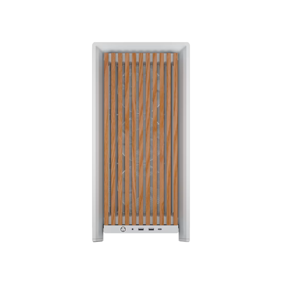 Кутия Corsair Frame 4000D Wood RS Mid-Tower - White/Oak