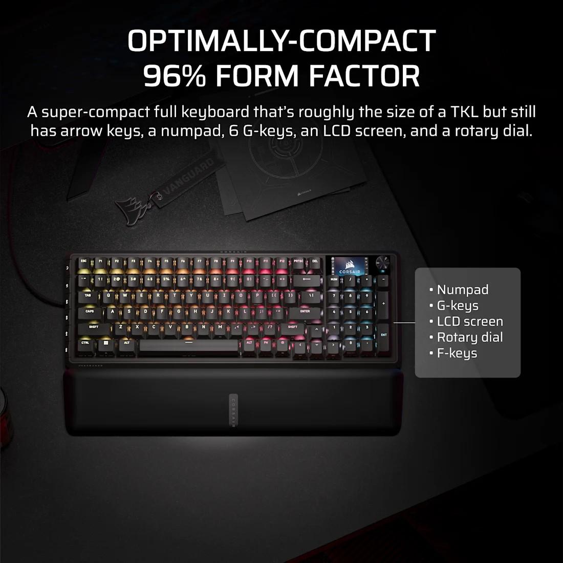 Геймърскa механична клавиатура Corsair Vanguard Pro 96 Hall Effect - Hyperdrive Magnetic Switch
