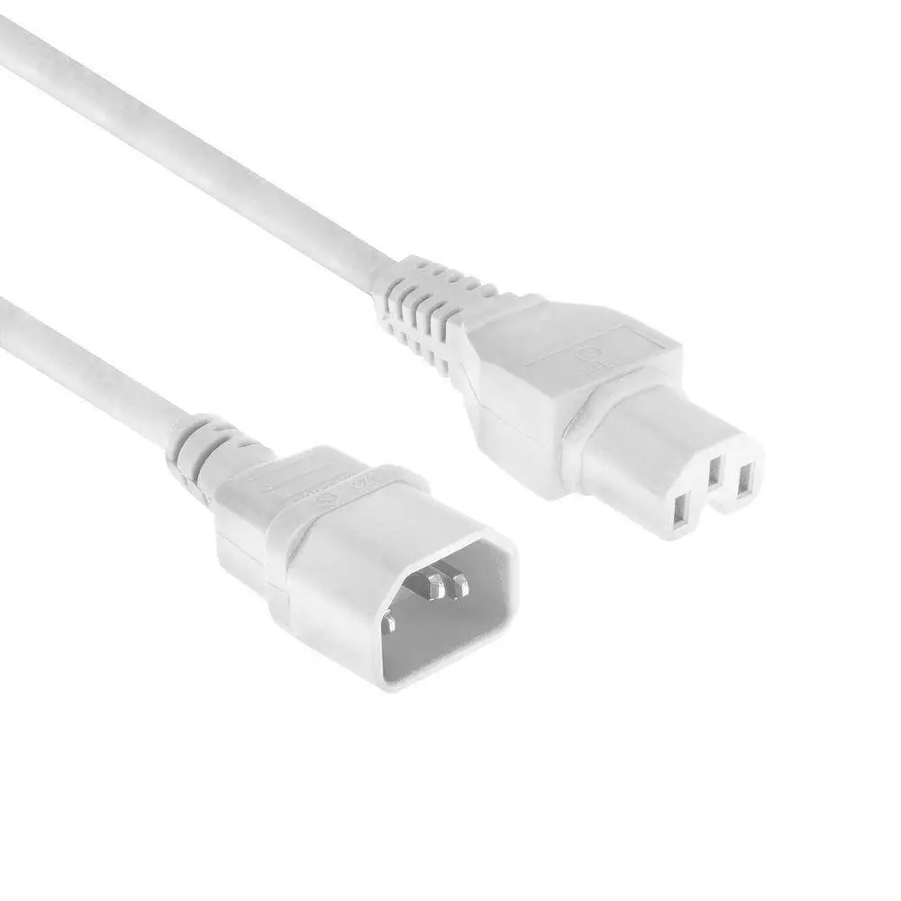 Câble d'alimentation ACT C14-C15, blanc, 2.0m