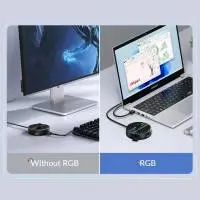 Orico хъб HUB USB3.1 Type-C 4 port - 4 x USB3.0 White, Audio/Mic x 1 - YS4-C3-03-WH-BP
