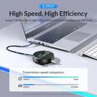 Orico хъб HUB USB3.1 Type-C 4 port - 4 x USB3.0 White, Audio/Mic x 1 - YS4-C3-03-WH-BP