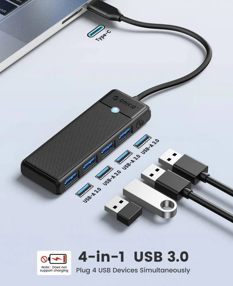 Orico хъб USB3.1 HUB Type-C - 4 x USB3.0 - PAPW4A-C3-015-WH