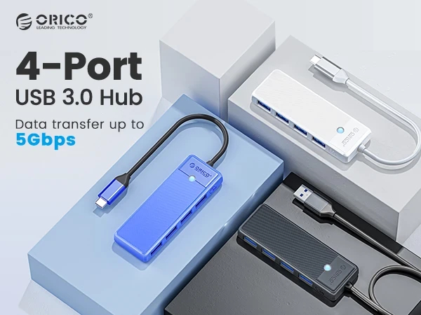 Orico хъб USB3.1 HUB Type-C - 4 x USB3.0 - PAPW4A-C3-015-WH